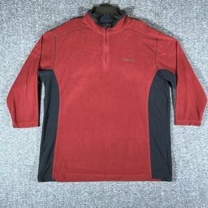 Columbia 1/4 Zip Fleece‎ Jacket  Red Black Outdoor Hike Mens 2XL